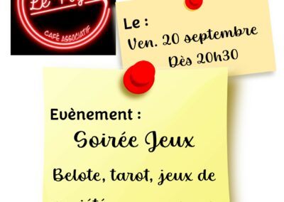 Programme du Café associatif ” LE FOYER”