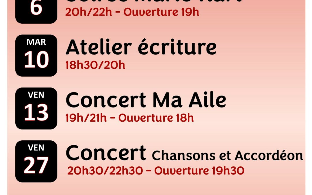 Programme du Café associatif ” LE FOYER”
