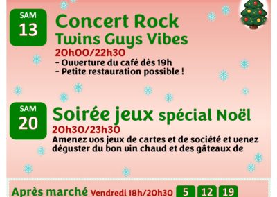 Programme du Café associatif ” LE FOYER”