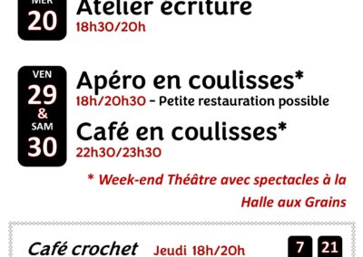 Programme du Café associatif ” LE FOYER”
