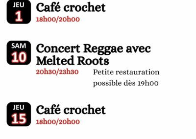 Programme du Café associatif ” LE FOYER”